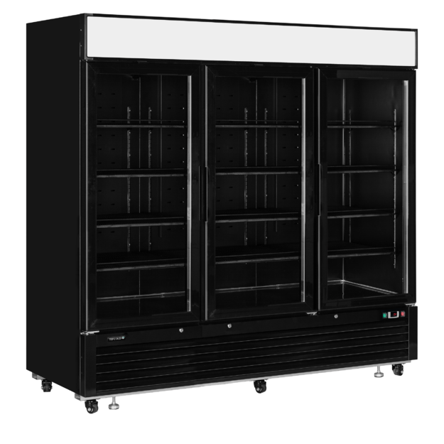 Elegant black display cooler with canopy LGC7500B