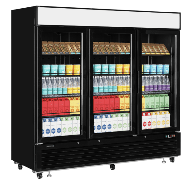 Elegant black display cooler with canopy LGC7500B