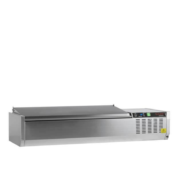 Refrigerated stainless steel topping unit with lid GVC33-120 S/S