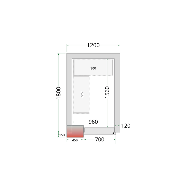 Cold room panels with 120 mm insulation CR 120x180x220