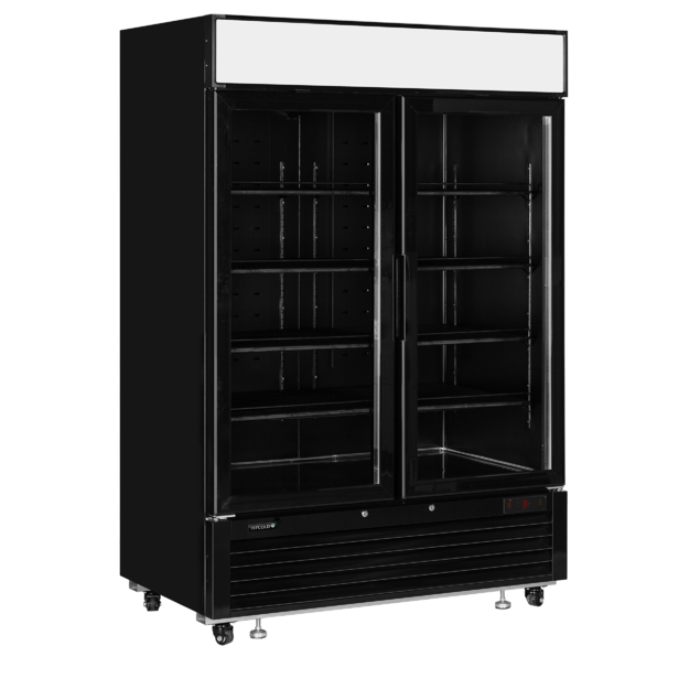 Elegant black display cooler with canopy LGC5000B
