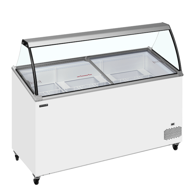 Scoop ice cream freezer - angled and with serveover IC502SCE-SO