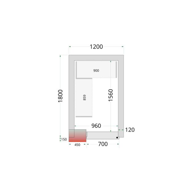 Šaltojo kambario plokštės su 120 mm izoliacija CR 120x180x220