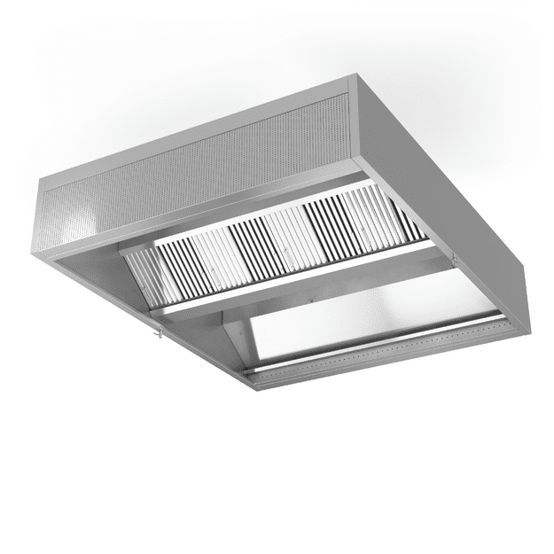 Novameta HFCD island hood with air jet and air supply, 2000 × 2400 × 480 mm