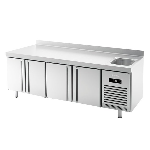 INFRICO BMGN 2450 F – šaldymo stalas su plautuve, 630 l