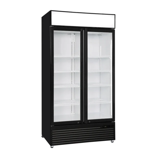 Dviduris vitrininis šaldytuvas SCANDOMESTIC DCC802BWD