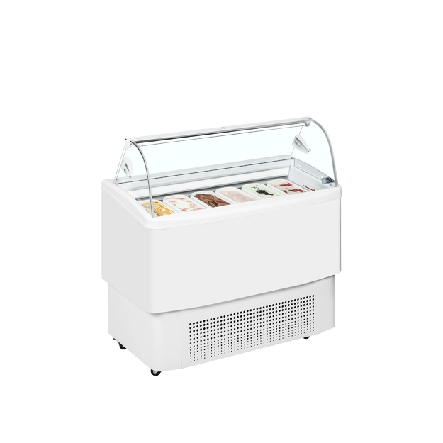 Ventilated 6 scoop ice display with curved glass FIJI 6
