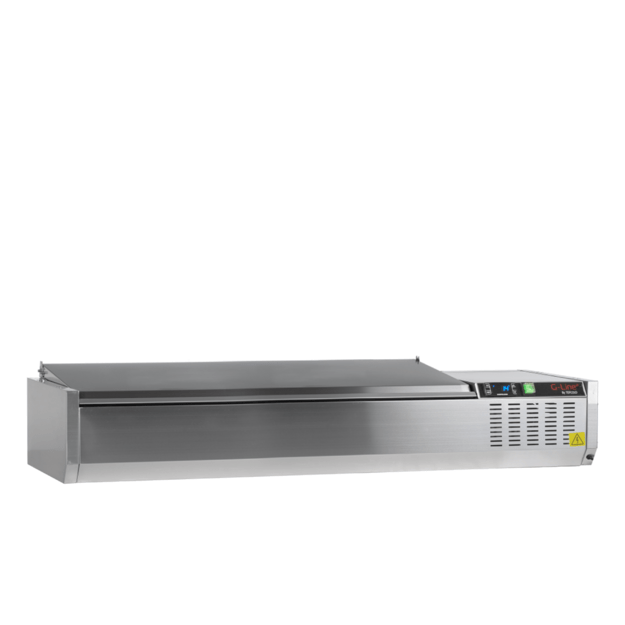 Refrigerated stainless steel topping unit with lid GVC33-150 S/S