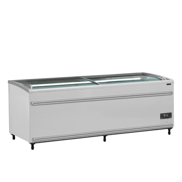 Supermarket cooler / freezer with curved glass for full visibility SFI210-CF VS