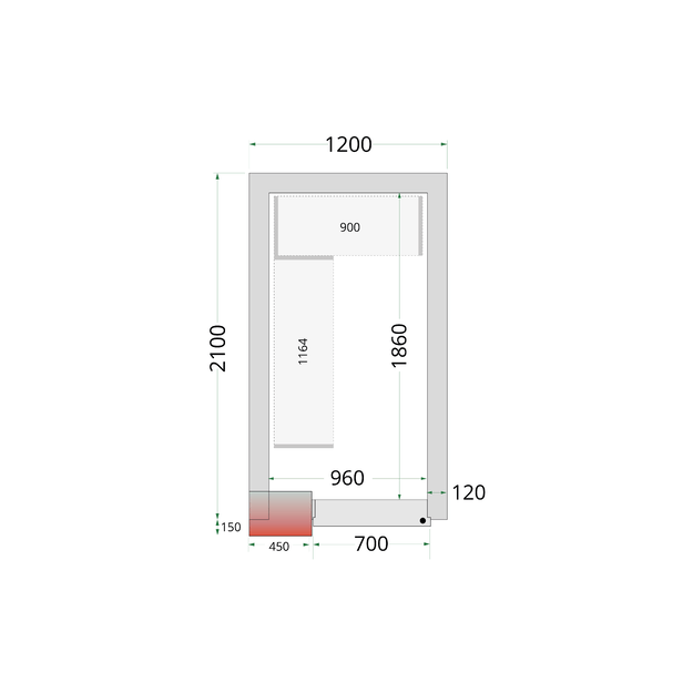 Cold room panels with 120 mm insulation CR 120x210x220