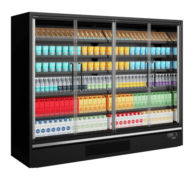 880 mm deep multideck cooler with doors Galaxy+ GP26FGD Maxi Black