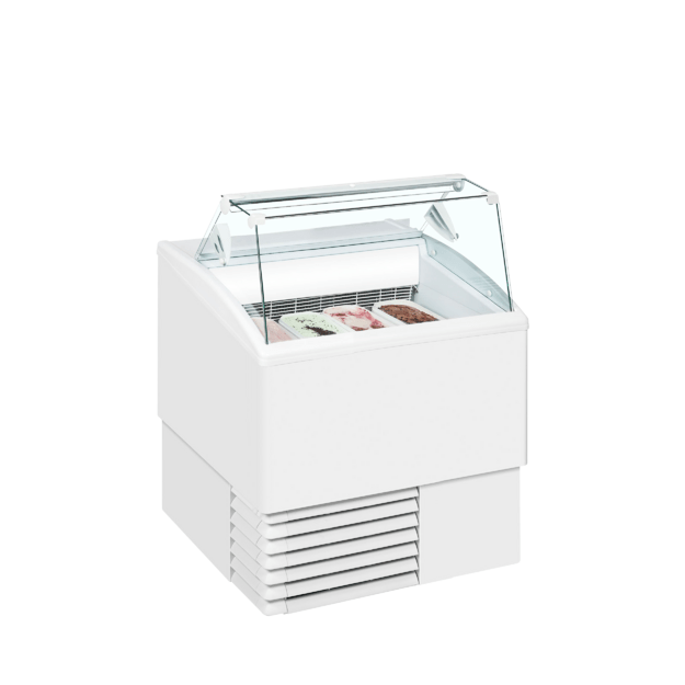 Scoop ice cream freezer with flat glass sneezeguard ISETTA 4ST 1