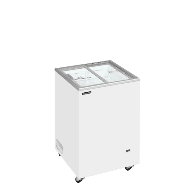 Chest freezer with flat sliding glass lids IC102SC