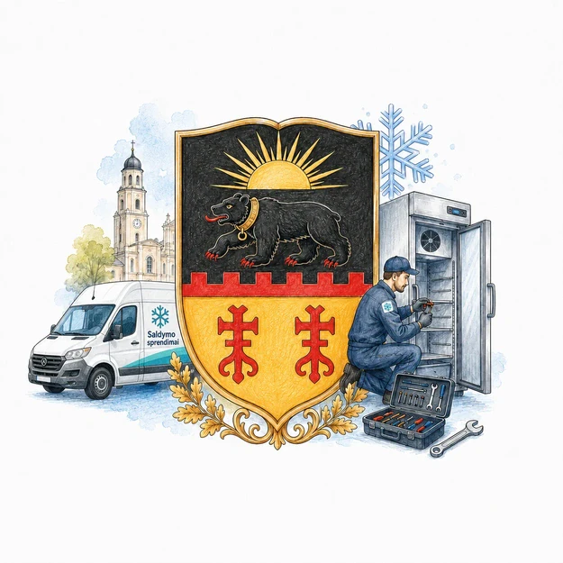 Prekybinių šaldytuvų remontas Šiauliuose