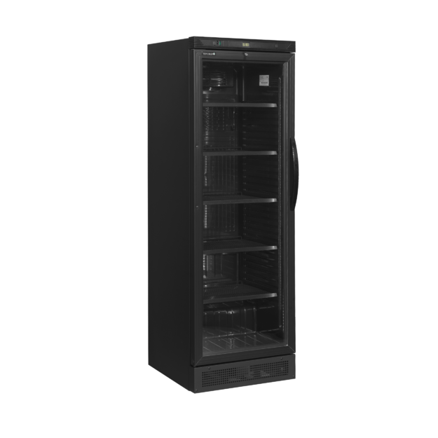 Black bottle cooler with left-hand hinged door CEV425 BLACK L/H