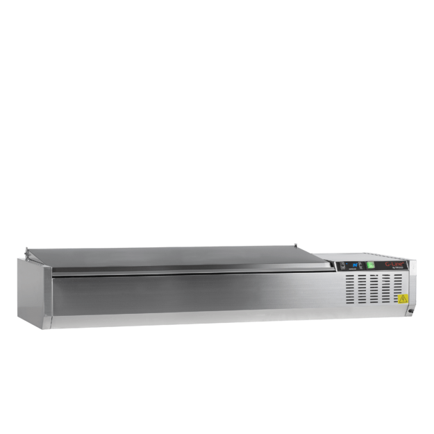 Refrigerated stainless steel topping unit with lid GVC33-160 S/S
