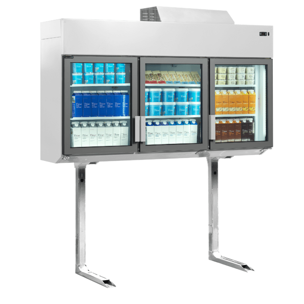 3-door freezer/cooler wall cabinet for maximizing store space MTF185 VS