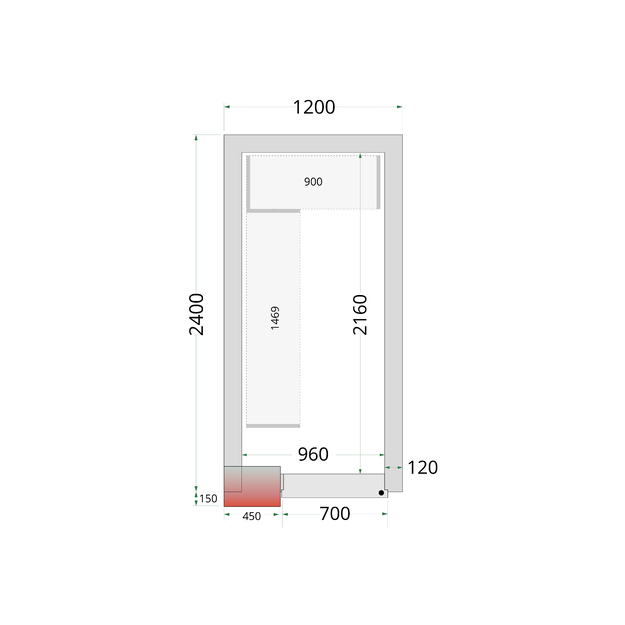 Cold room panels with 120 mm insulation CR 120x240x220