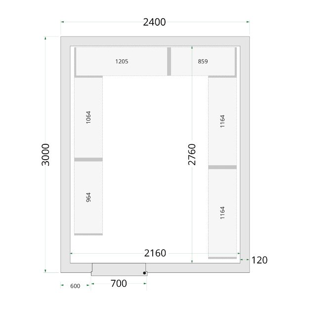Monoblokinis šaldymo agregatas iš nerūdijančiojo plieno CR_240x300x220