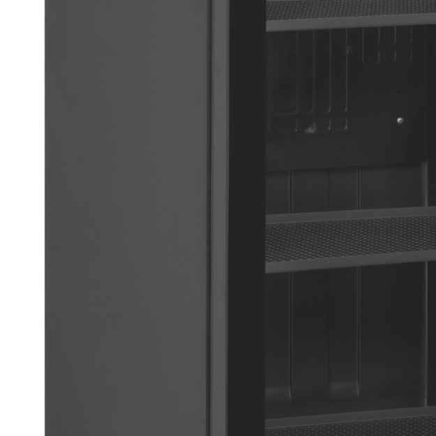 Black display cooler with left hand hinged door  SCU1425 FRAMELESS L/H 2