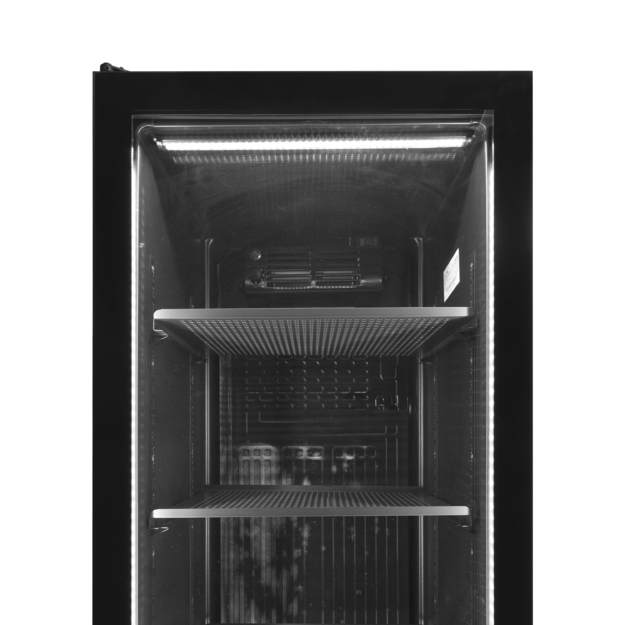 Black display cooler with left hand hinged door  SCU1425 FRAMELESS L/H 1