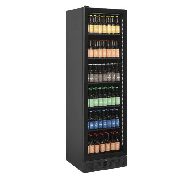 Black display cooler with left hand hinged door  SCU1425 FRAMELESS L/H 3
