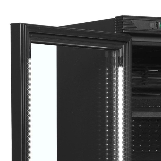 Juodas gėrimų šaldytuvas su kairėmis varstomomis durelėmis CEV425 BLACK L/H