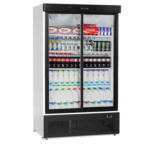 Dviejų durų vitrininis šaldytuvas su stumdomomis durimis FS1202S